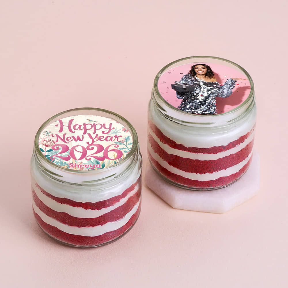 Red Velvet New Year Jar Cakes 