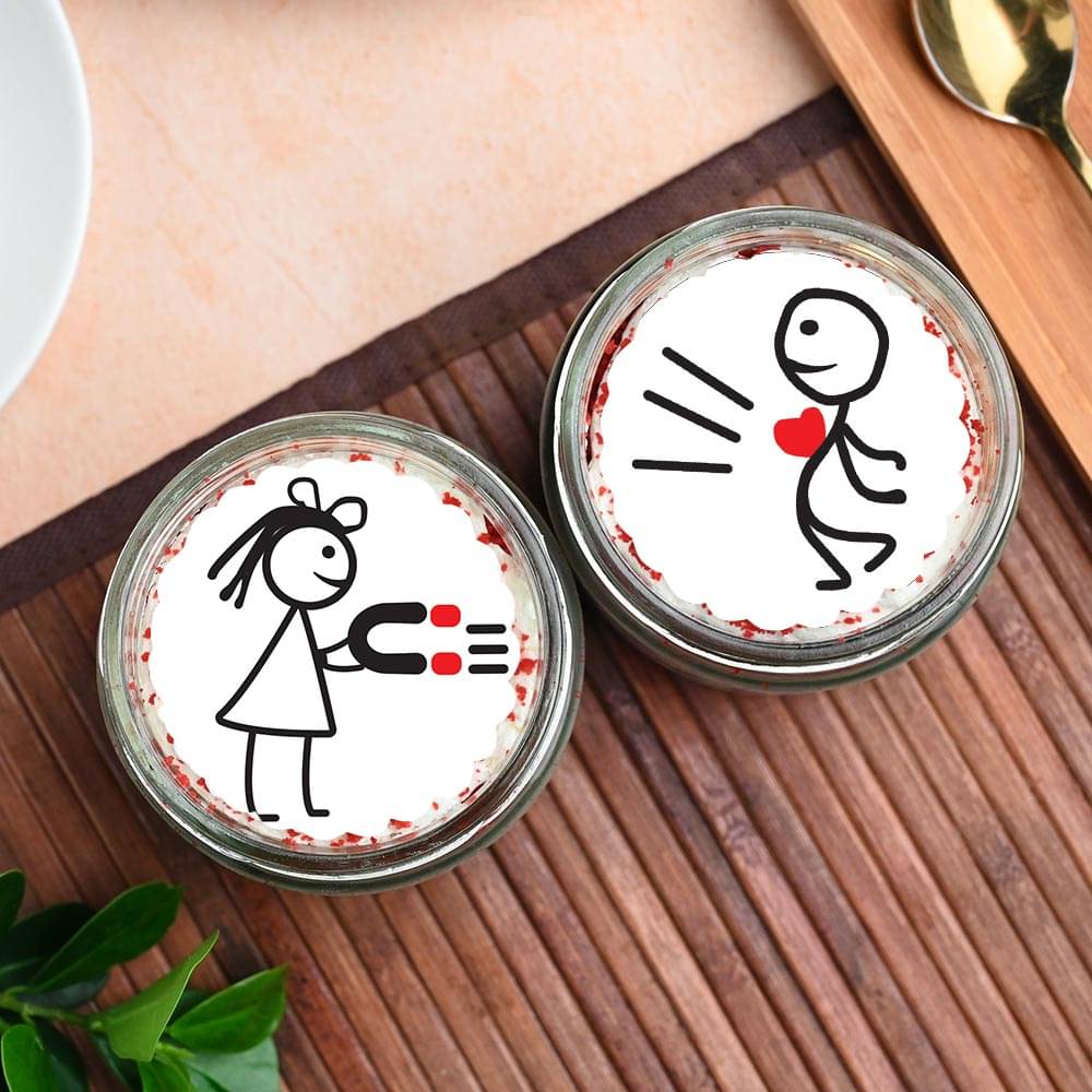 Red Velvet Romantic Jar Cake Duo