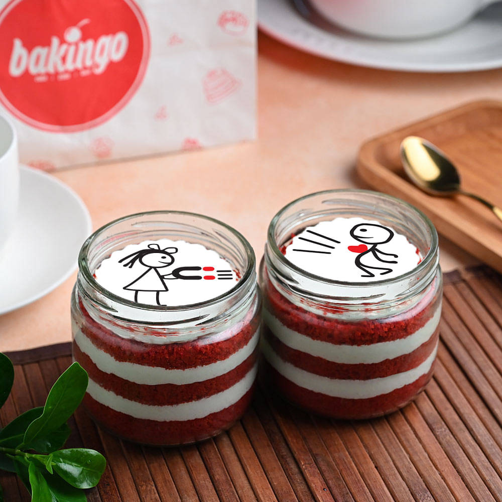 Red Velvet Romantic Jar Cake Duo