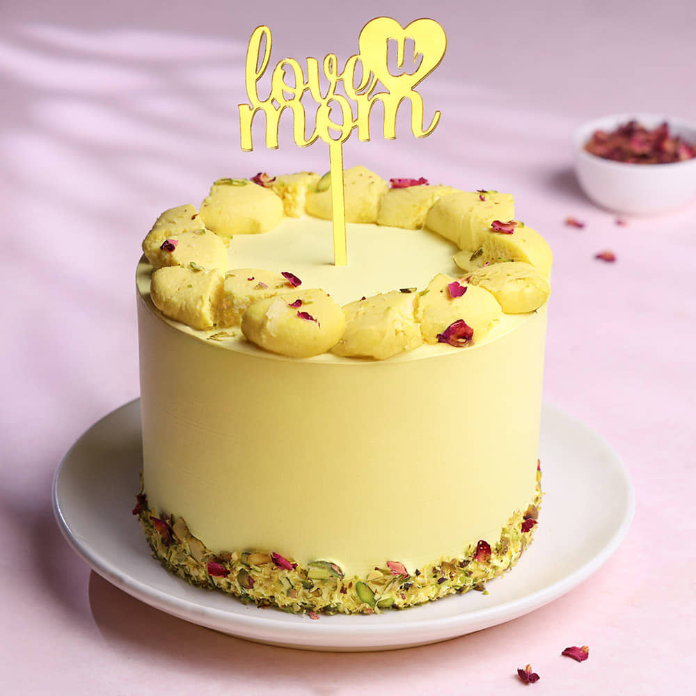 Side View of Regal Rasmalai Cake for Mom