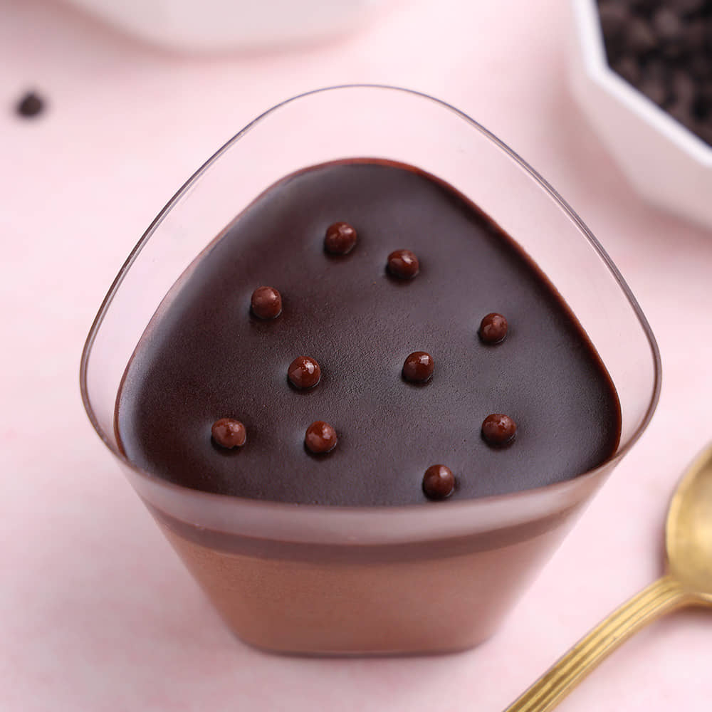 Filter Coffee Mousse Verrine Cup Top View of Filter Coffee Mousse Verrine Cup