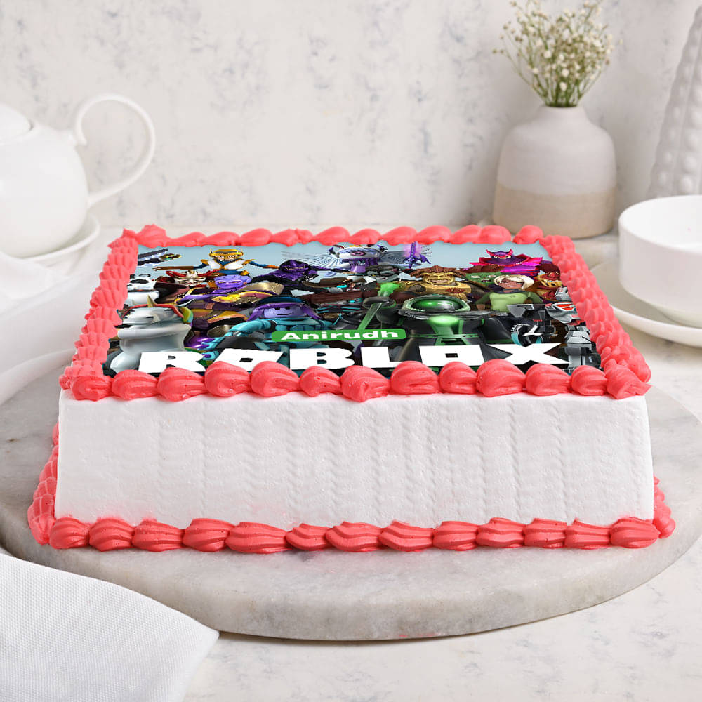 Side View of Roblox Heroes Cake
