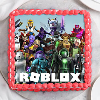 Top View of Roblox Heroes Cake