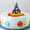 Zoomed View of  Rocket Adventure Fondant  Cake