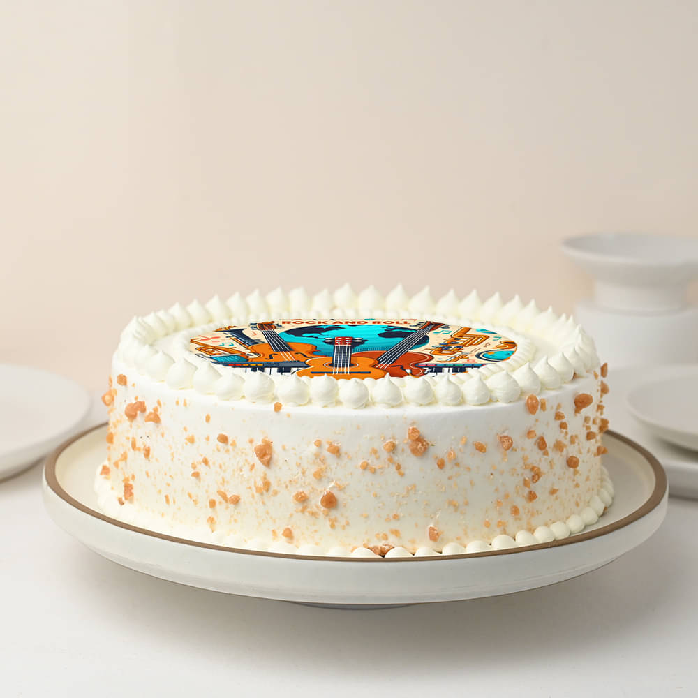 Side View of Rockin Delight Musical Cake