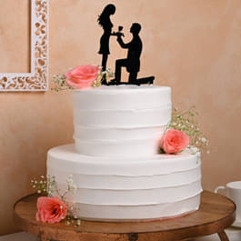 Two Tier Romantic Couple Cake