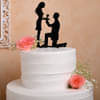 Top View Two Tier Romantic Couple Cake