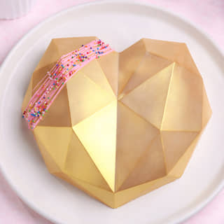 Top View Romantic Heart Shaped Pinata Cake
