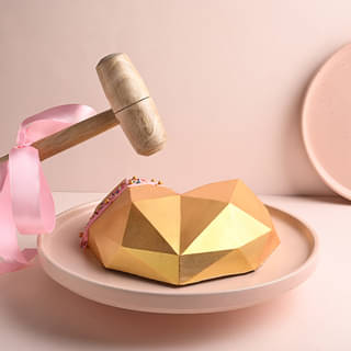 Front View Romantic Heart Shaped Pinata Cake Front View Romantic Heart Shaped Pinata Cake