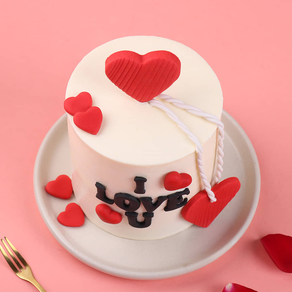 Romantic Love U Hearts Cake