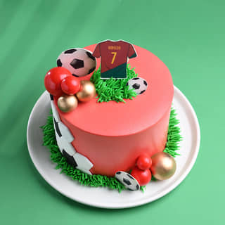 Top View of Ronaldo Jersey Football Cake Top View of Ronaldo Jersey Football Cake