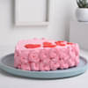 Side View of Heart Shaped Strawberry Cake
