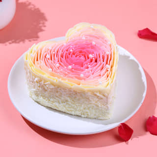 Rosy Petals Heart Cake