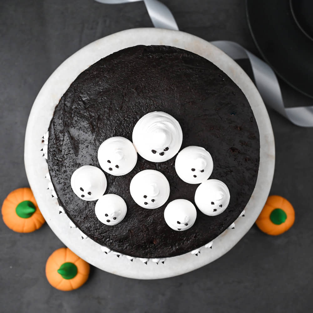 Chocolate Meringue Ghost Cake