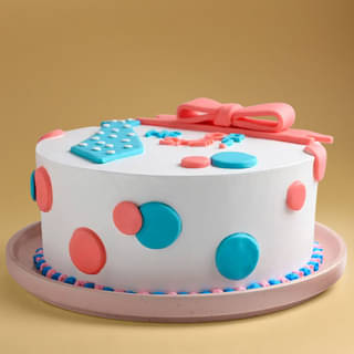 Side View of Surprise Baby Shower Cake