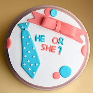 Front View of Surprise Baby Shower Cake