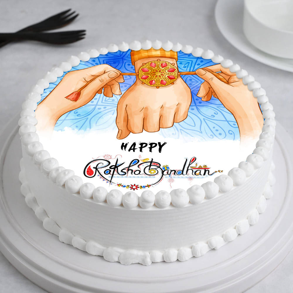 Raksha Bandhan Cake: Send Rakhi With Cake Online in India | FlowerAura