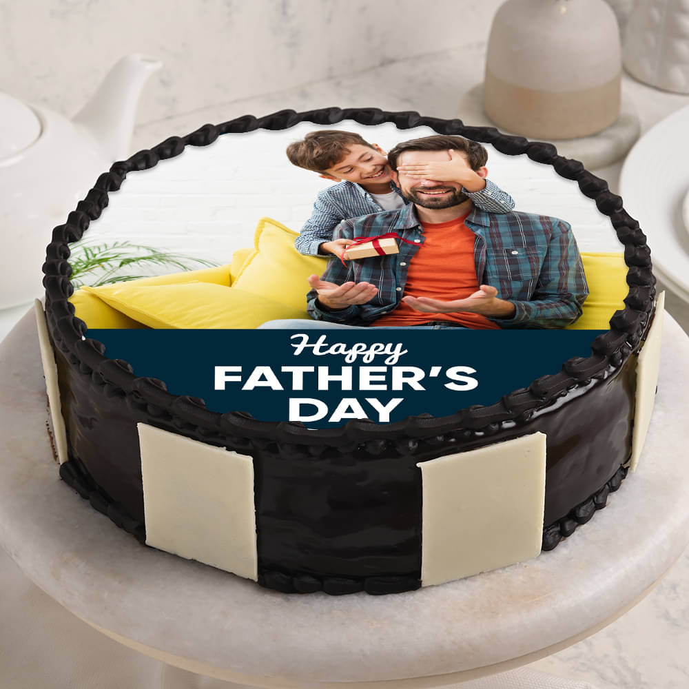Personalised Fathers Day Photo Cake