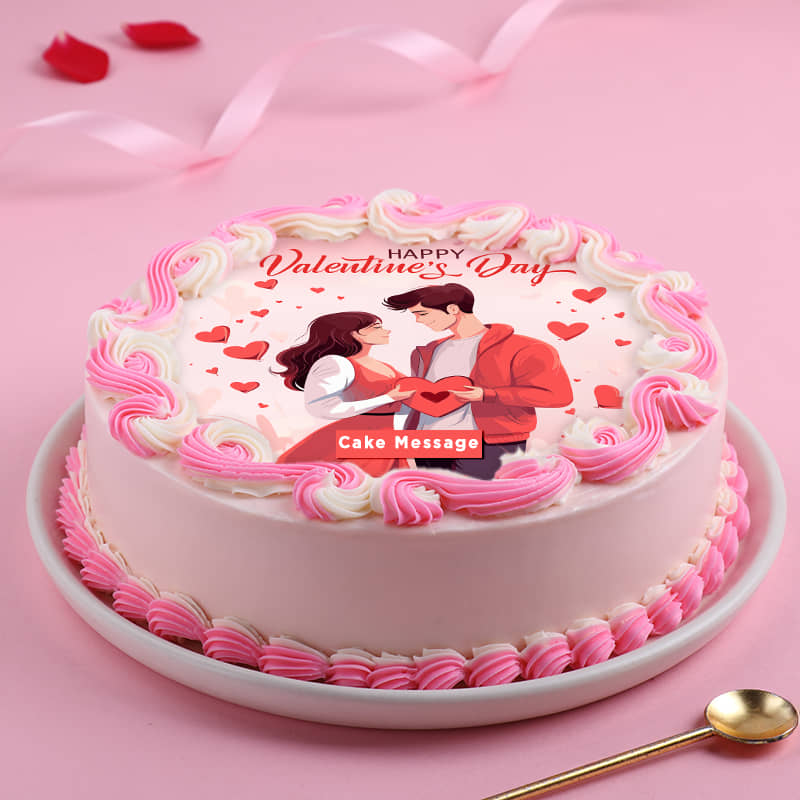 Valentine Customised Poster Cake Top View of Valentine Customised Poster Cake