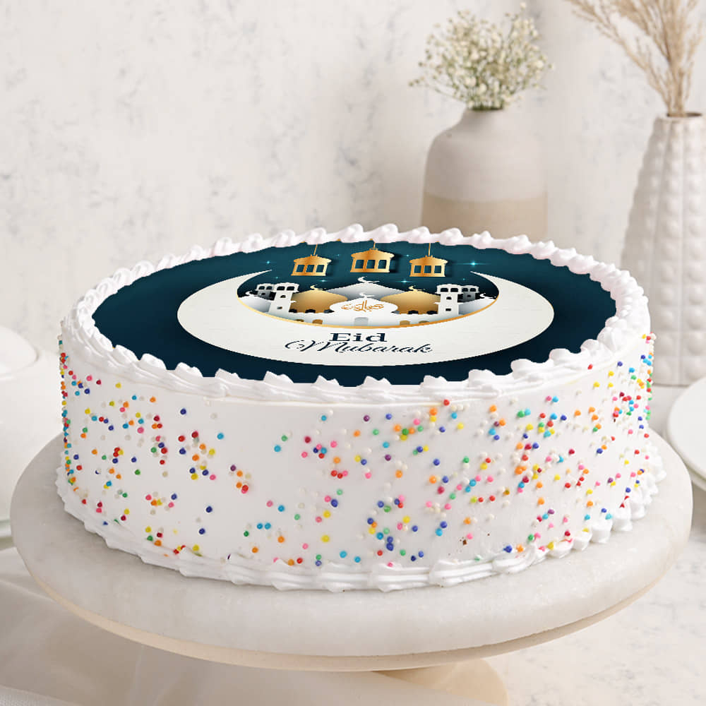 Round Shaped Eid Poster Cake