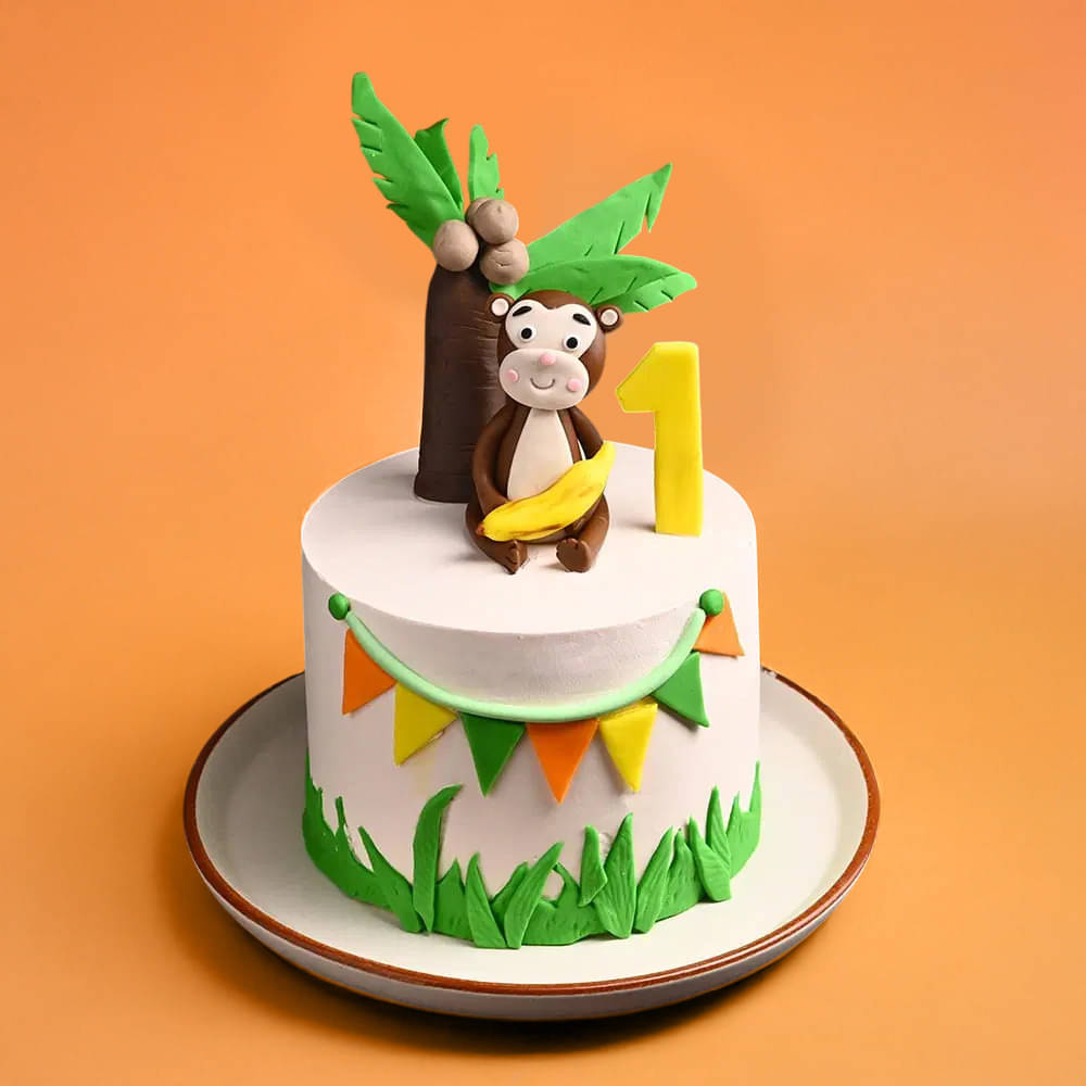 Monkey Mischief Fondant Cake