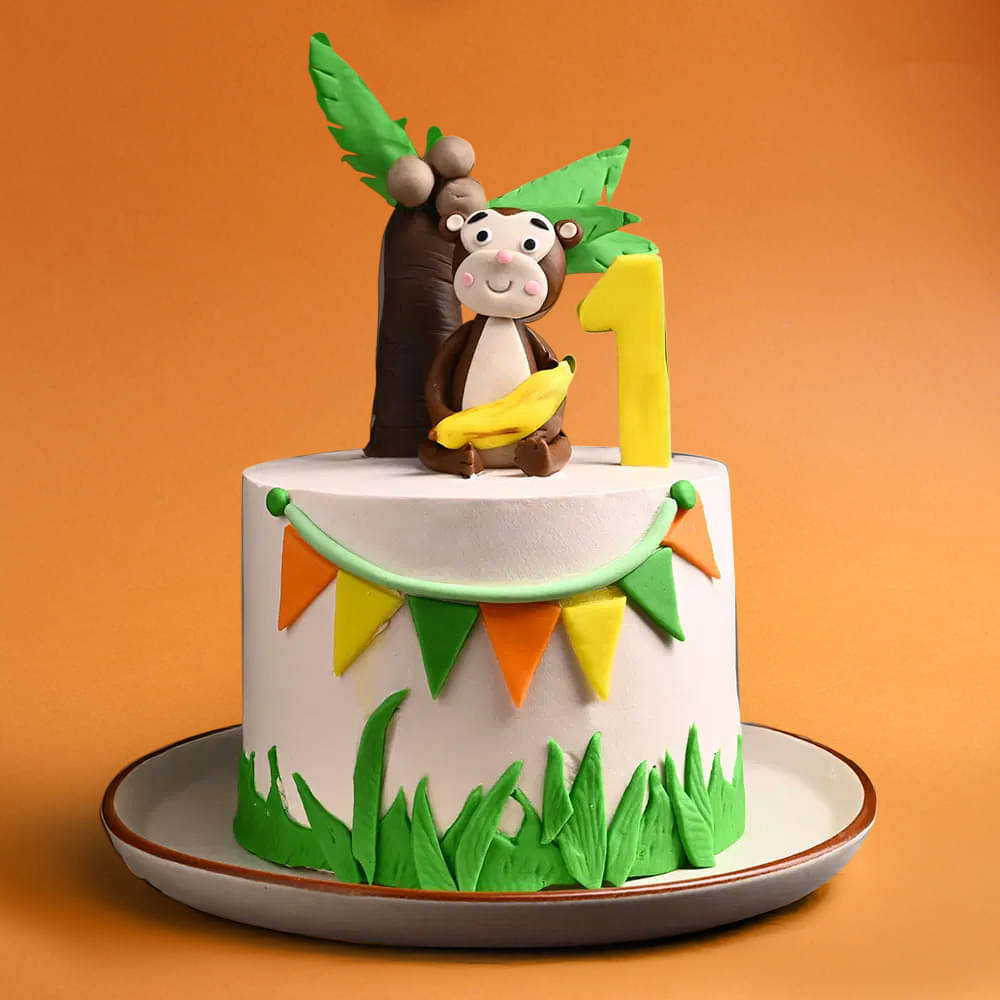 Top View: Monkey Mischief Cake