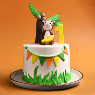 Top View: Monkey Mischief Cake