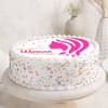 Side View of Round Shaped Womens Day Poster Cake