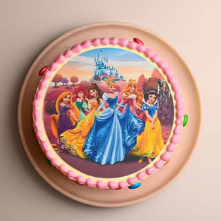 Side View of Royal Princesses Theme Cake