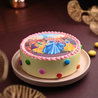 Side View of Royal Princesses Theme Cake