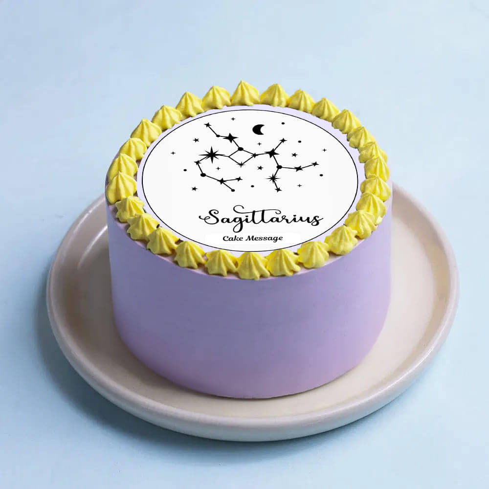 Front Angled View of Sagittarius Star Bento Cake