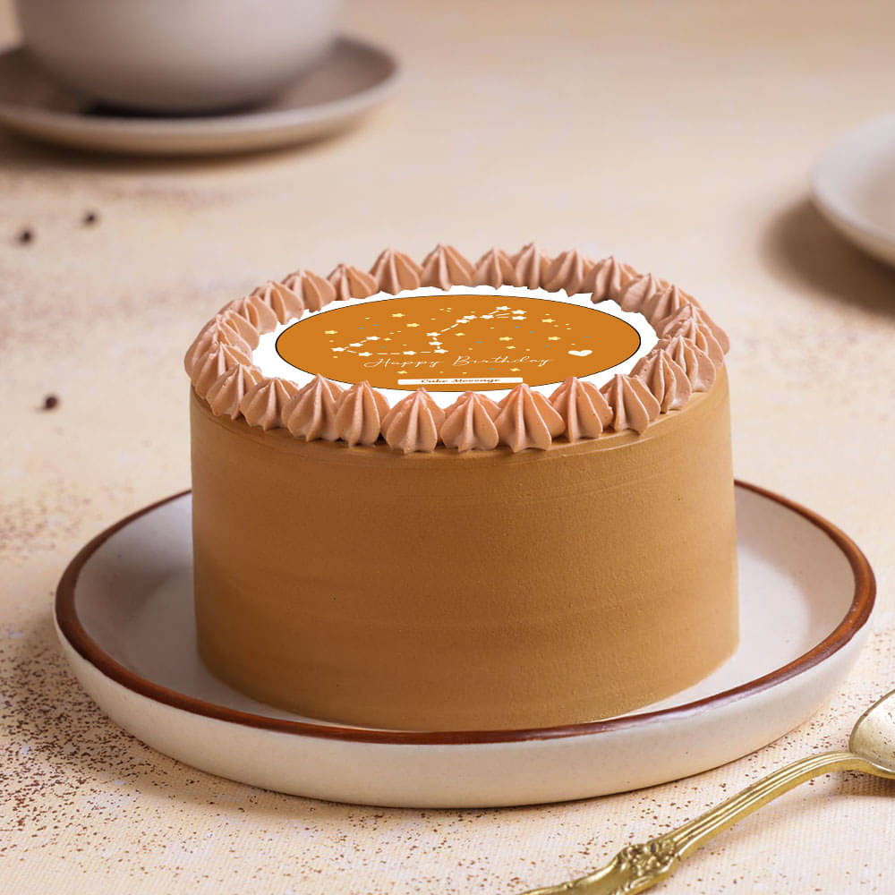 Front Angled View of Scorpio Sign Birthday Bento Cake