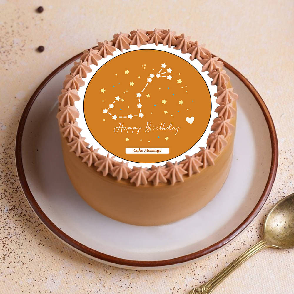 Top View of Scorpio Sign Birthday Bento Cake