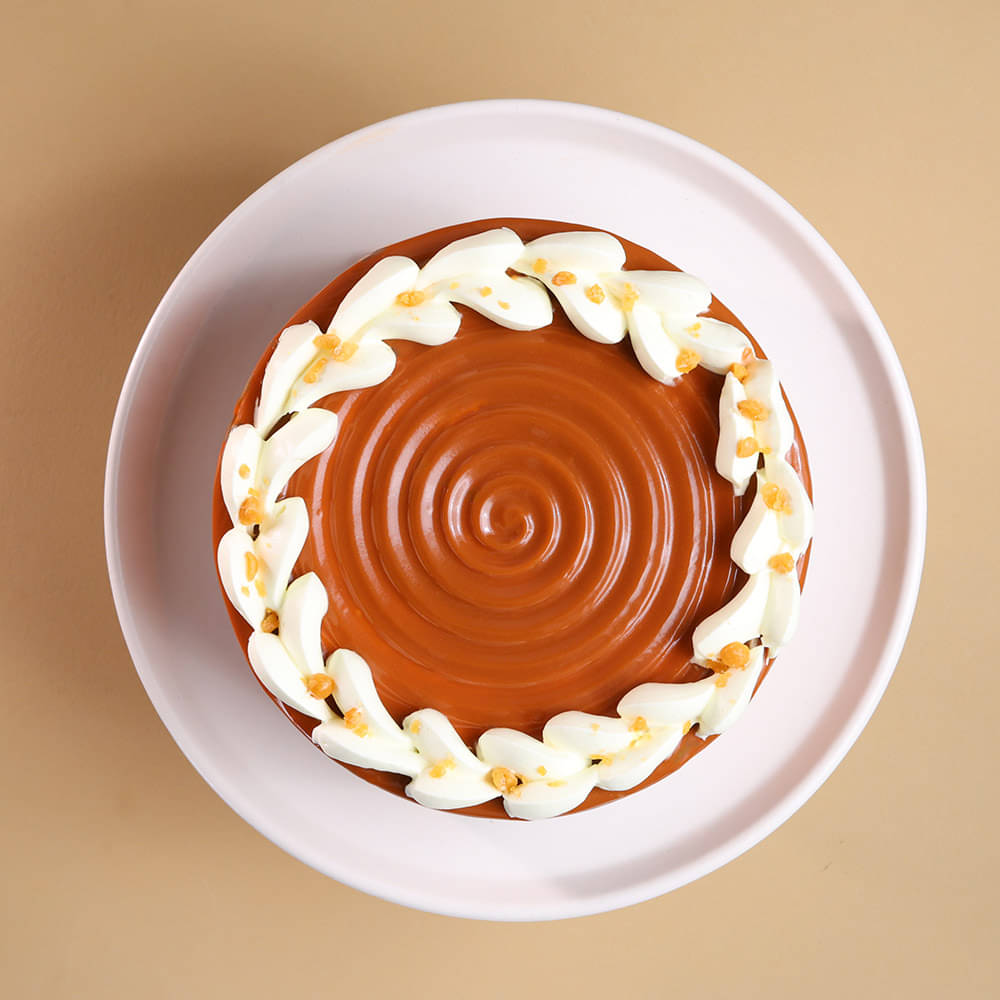 Top View of Butterscotch Glaze Cake