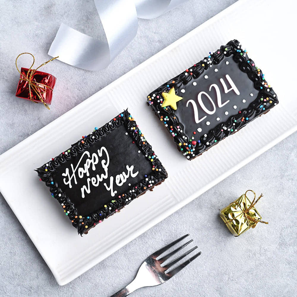 Choco New Year Brownie Duo