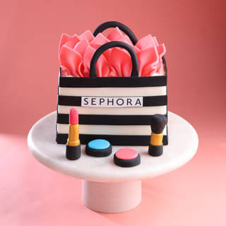 Side View of Sephora Theme Makeup Cake