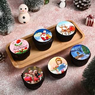 Set Of 6 Christmas Cup Cakes