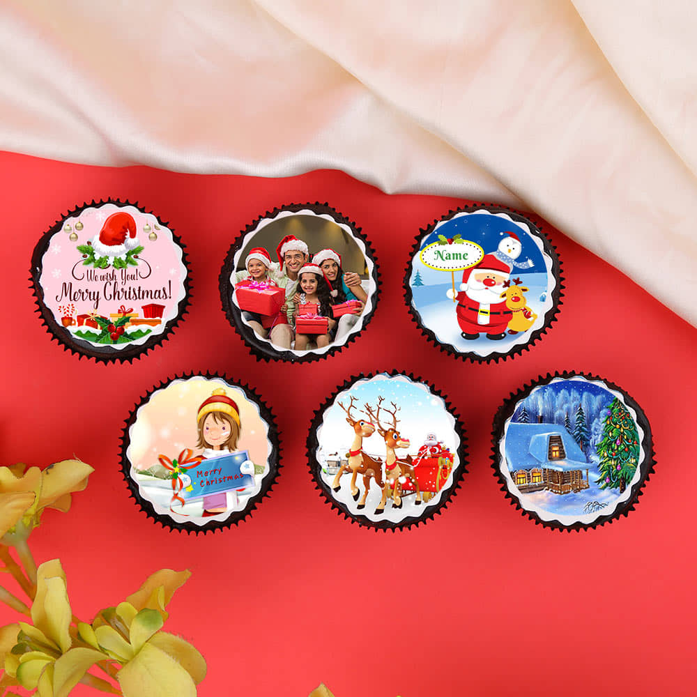 Set Of 6 Christmas Cup Cakes