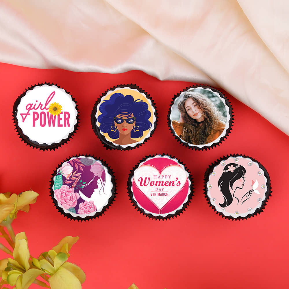 Set Of 6 Womens Day Cup Cakes Set Of 6 Womens Day Cup Cakes