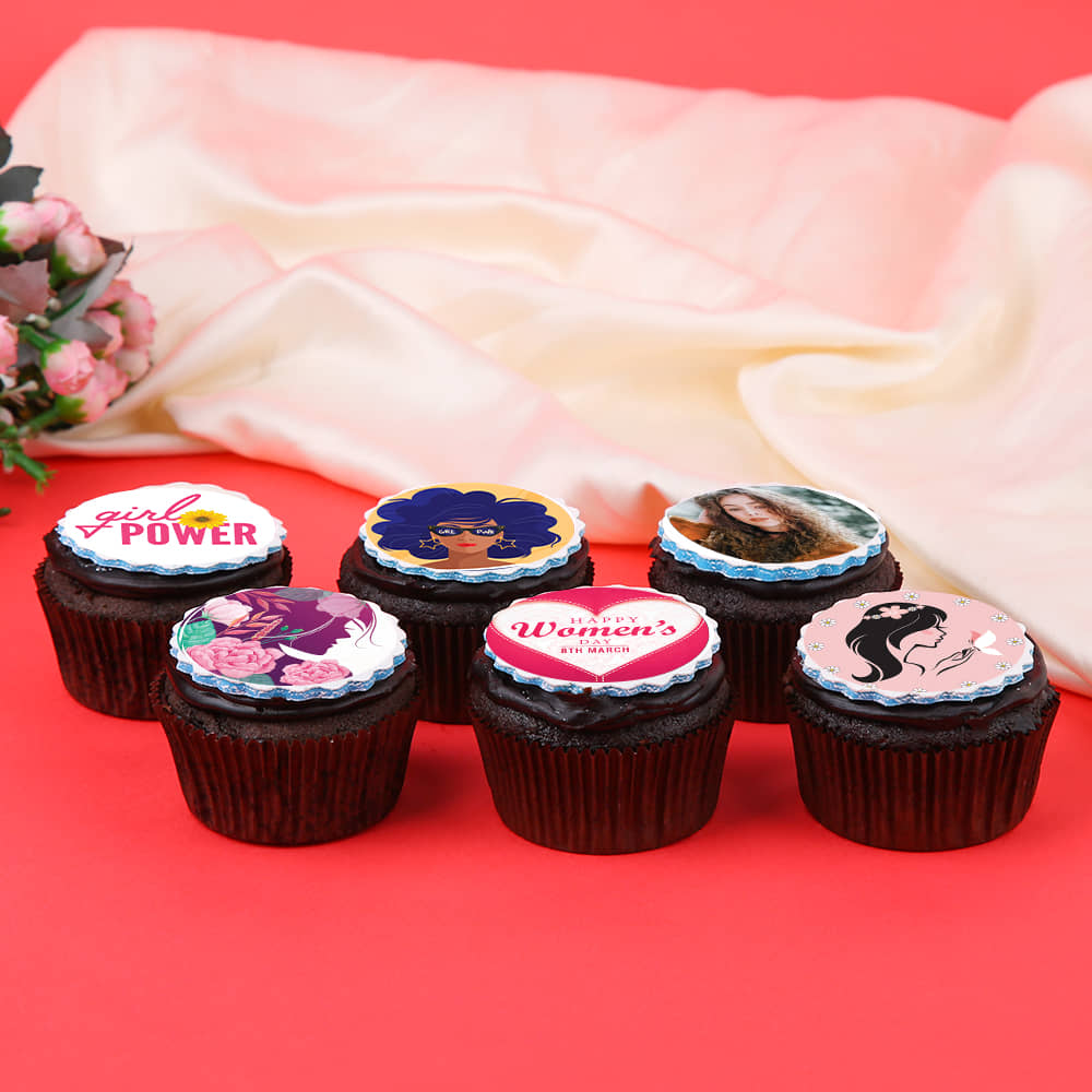 Set Of 6 Womens Day Cup Cakes Set Of 6 Womens Day Cup Cakes