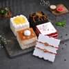 Set Of Four Pastries With Embellished Rakhi