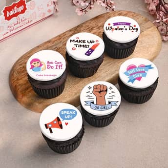 Unstoppable Women Cupcakes Set Of Six Set Of Six Pink Power Cupcakes