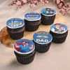 Set Of Six Superdad Cupcakes