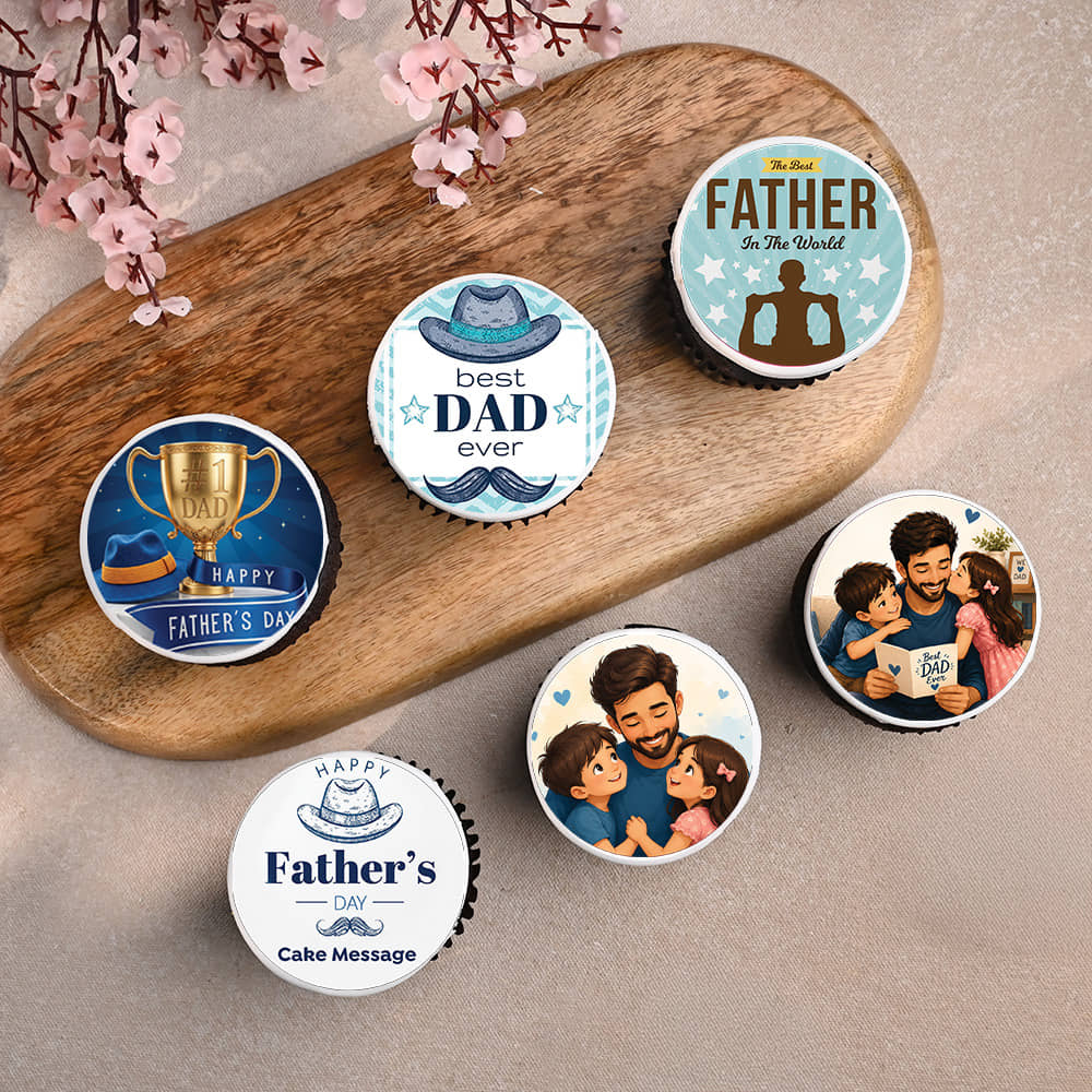 Set Of Six Fathers Day Cupcakes