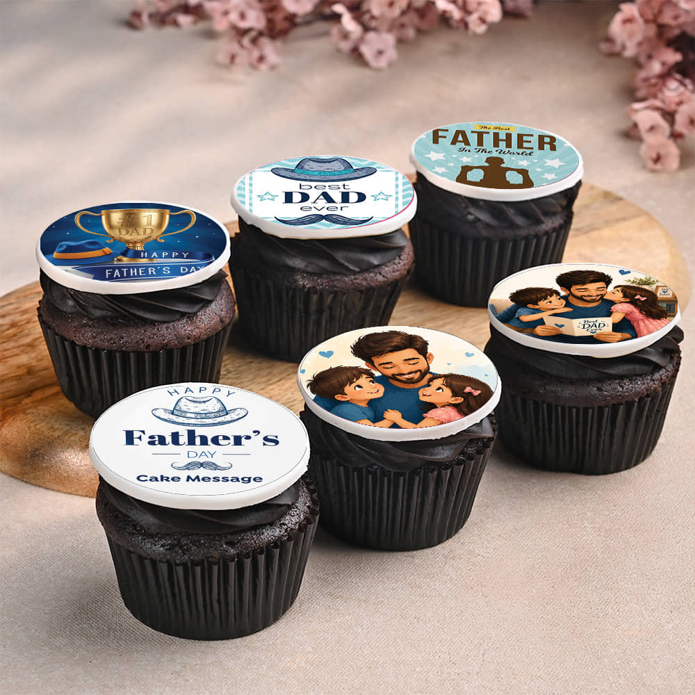 Set Of Six Fathers Day Cupcakes