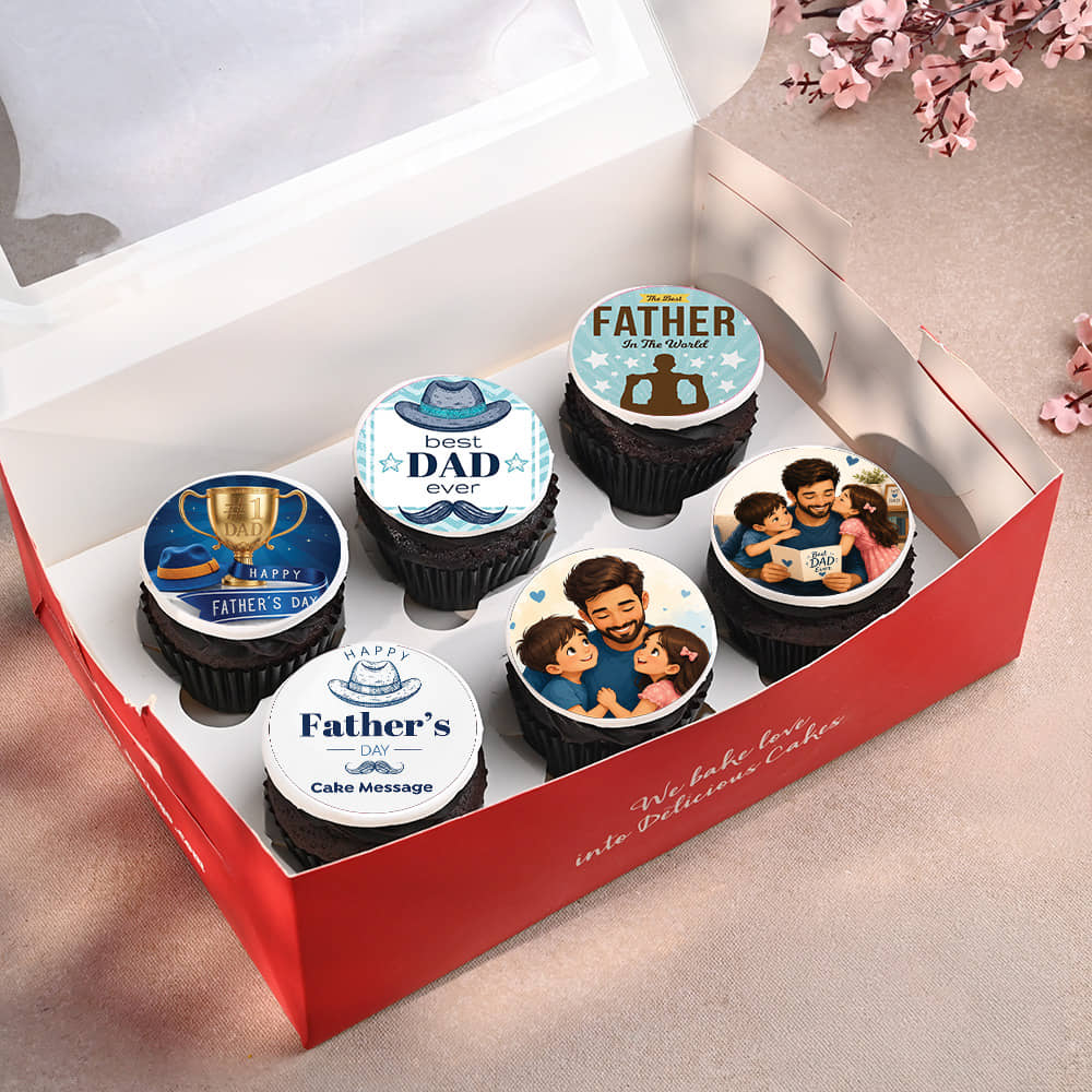 Set Of Six Fathers Day Cupcakes