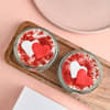 Top View of Valentine Special Red Velvet Jar Cakes