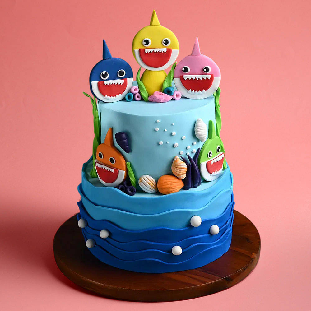 Zoomed View of Sharktastic Birthday Cake