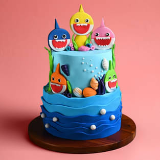 Sharktastic Birthday Cake