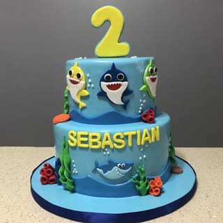 Sharktastic Birthday Cake